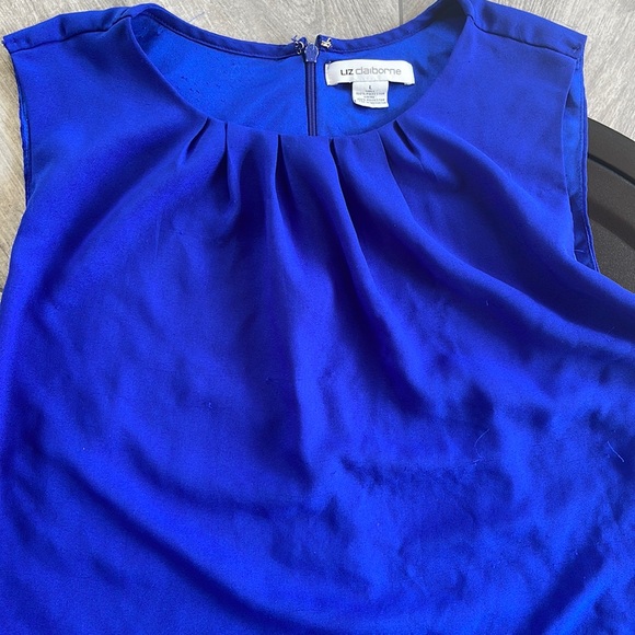 Liz Claiborne Royal Blue L Sleeveless Blouse - Picture 1 of 8